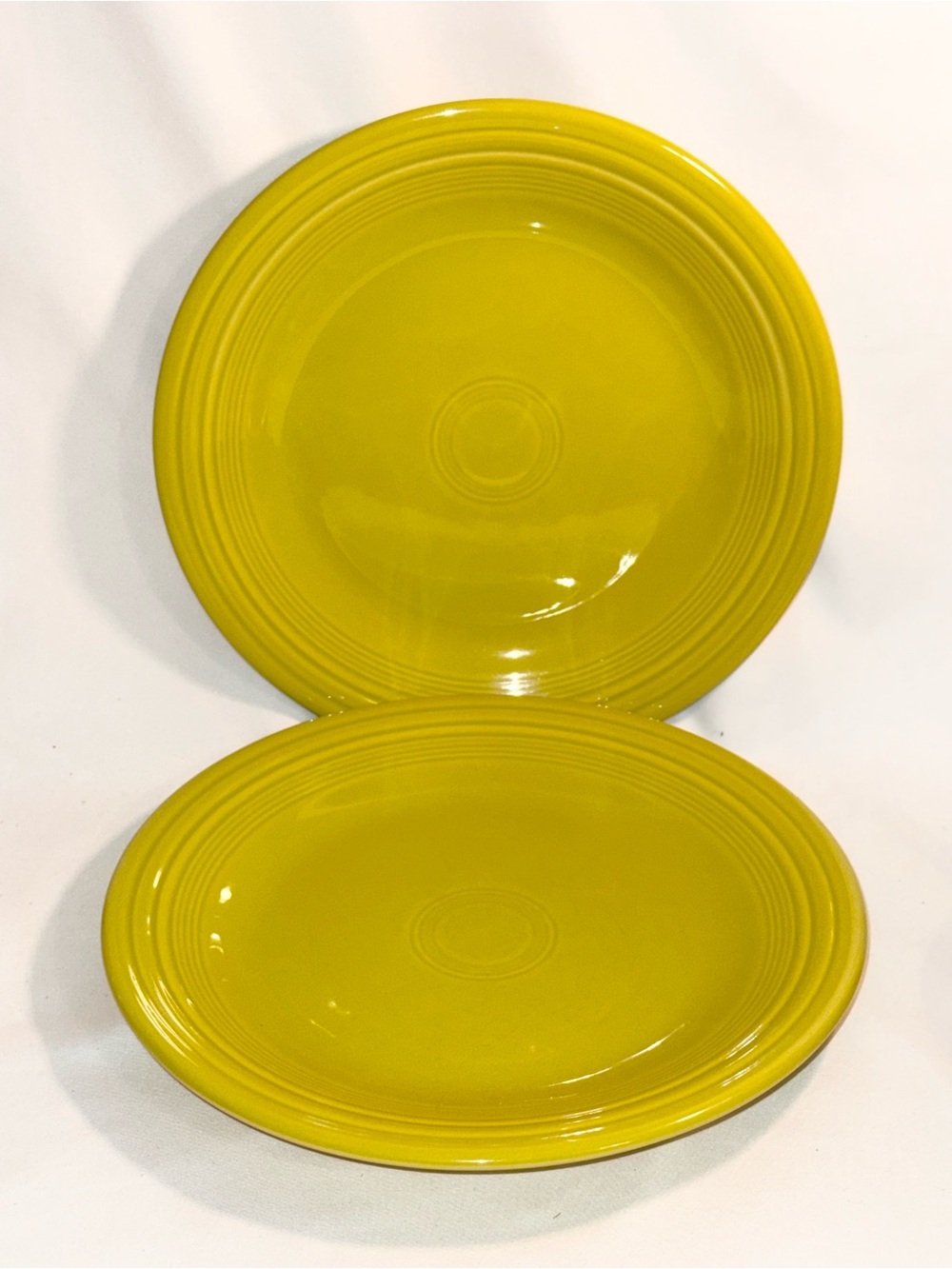 Bundle of 2 - Fiesta Retired Color Classic Rim 10 Inch Dinner Plate - Lemongrass